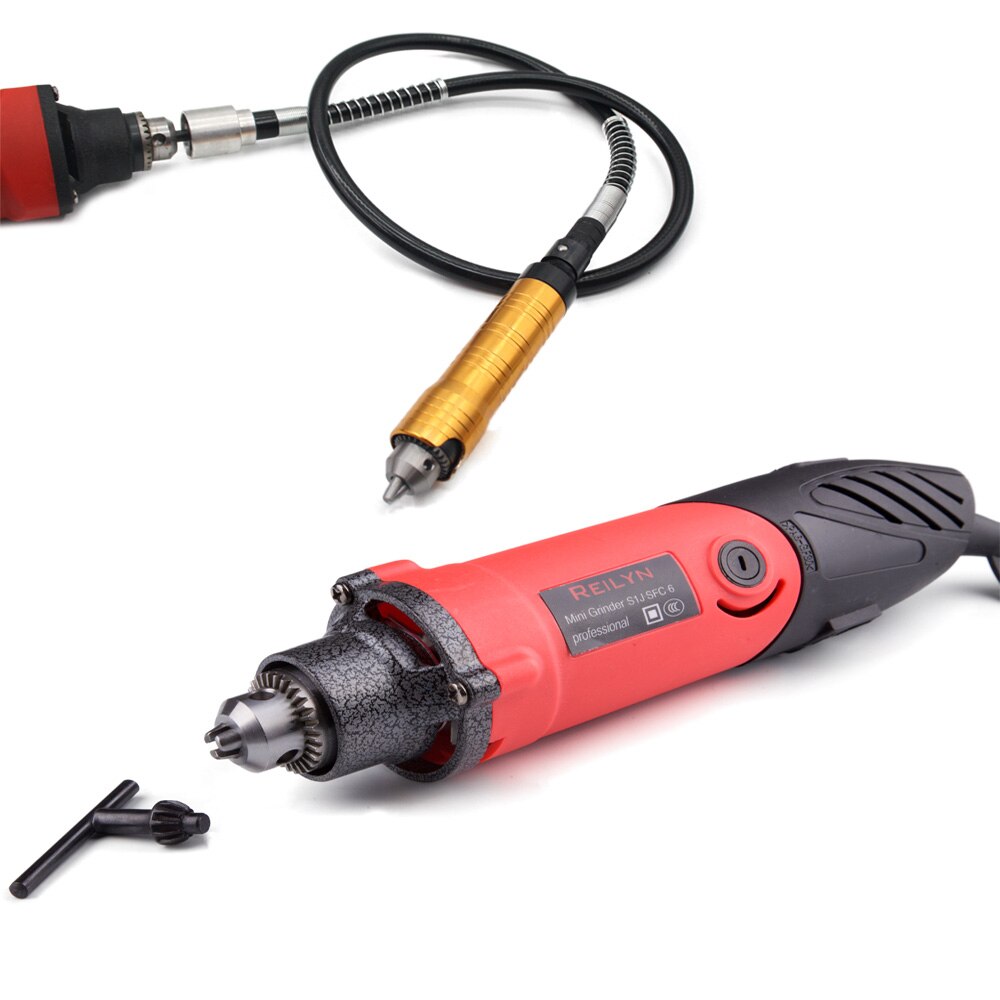 Reilyn Hand-Held Grinding Machine Mini Grinder Small Convenient Drill Mini Rotary Machine Clamping Chuck Durable: B