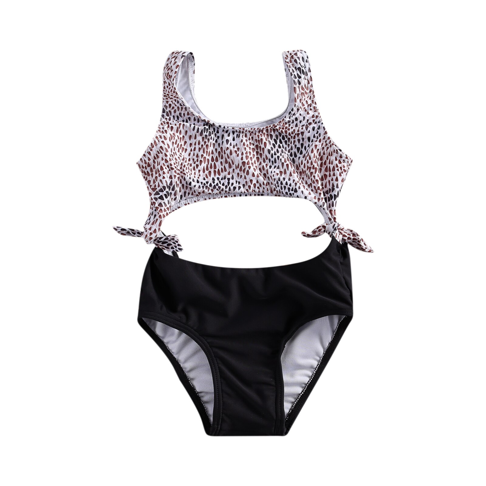 Baby Girls Leopard Patchwork Swimsuits Bikini 6-13... - Grandado