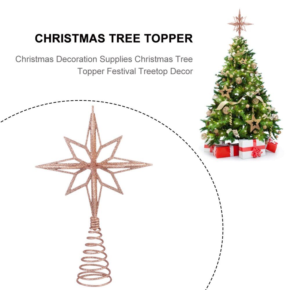 1PC Christmas Tree Decor Golden Star Decoration Christmas Tree Topper