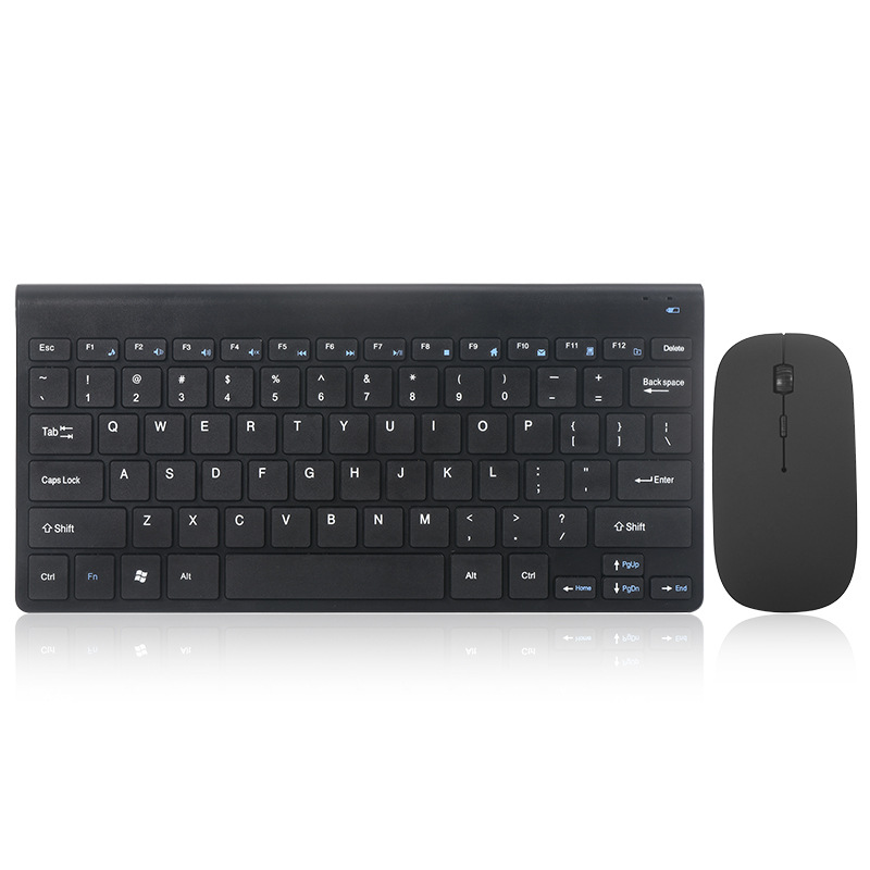 2.4G Wireless Keyboard and Mouse Mini Keyboard Mouse Set Protable Combo For Notebook Laptop Mac Desktop PC Computer: black