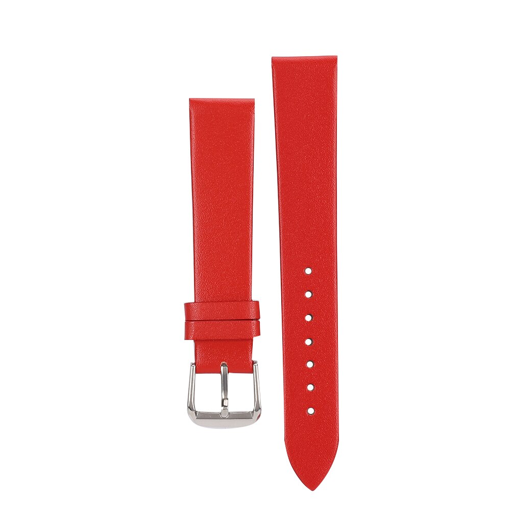 1 Paar Pu Leer Universele Unisex Pin Gesp Horloge Vervangende Horloge Band: Rood