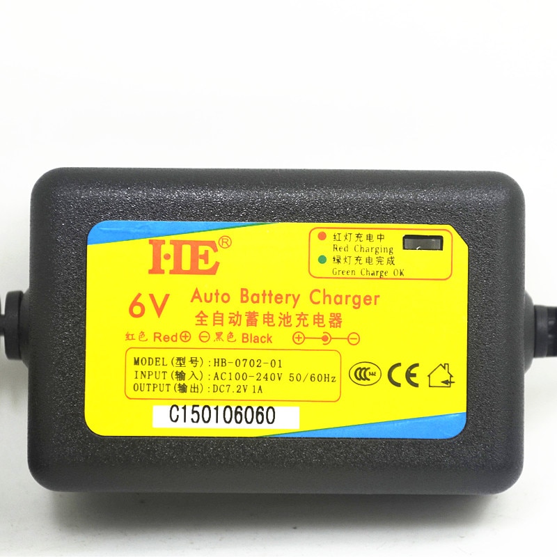 DC7.2V 1A 6 V chargeur de voiture jouet intelligent chargeur de batterie au plomb agm rechargeable 6 v pour batterie 4ah 4.5ah 7ah 10ah 12ah eu/us