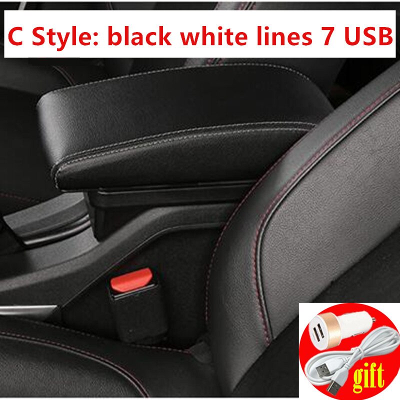 Pour Peugeot 207 accoudoir boîte stockage central contenu boîte de rangement avec support de verre cendrier interface USB