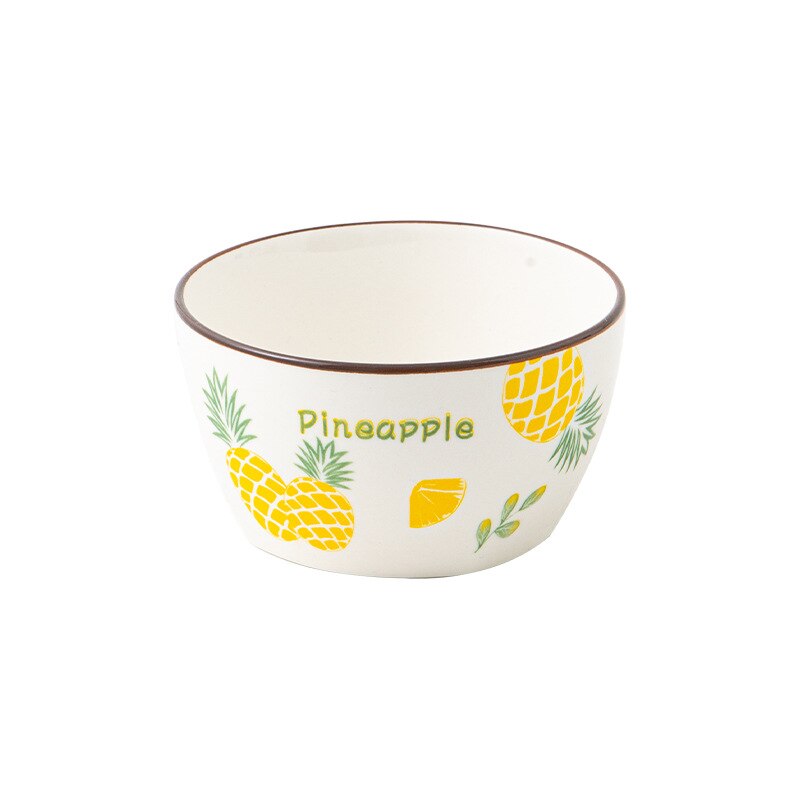 Ins Style Fruit dessiné à la main en céramique saladier assiettes ensemble bol à soupe bol de stockage vaisselle ensemble directe