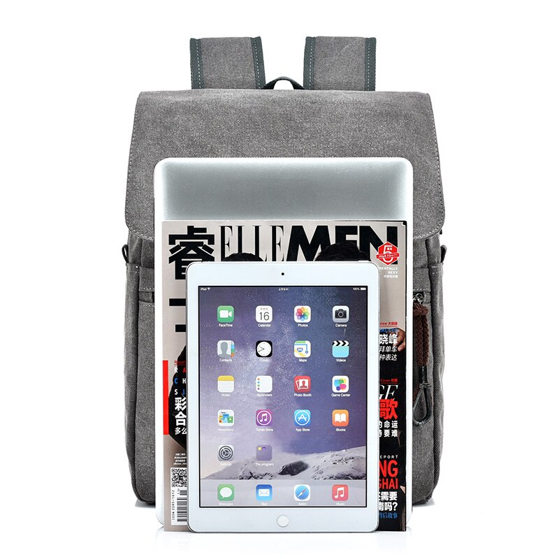 Mochila masculina de lona, mochila com carregador usb, mochila de viagem de grande capacidade para homens, mochila escolar masculina