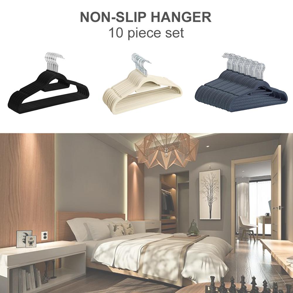 Flocking Hanger Non-slip Plastic Flocking Velvet Coat Flocked Custom Hanger Seamless Drying Rack Newest