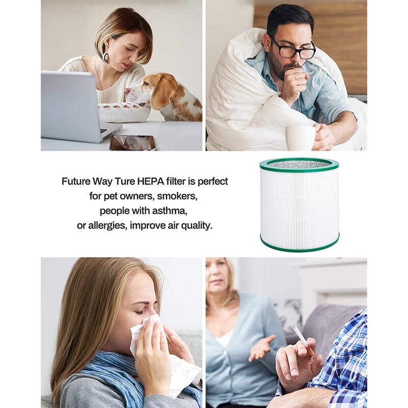 2 Packs HEPA Replacement Filter for Dyson TP00 TP02 TP03 AM11 Tower Purifier Pure Cool Link, Replace Part 968126-03