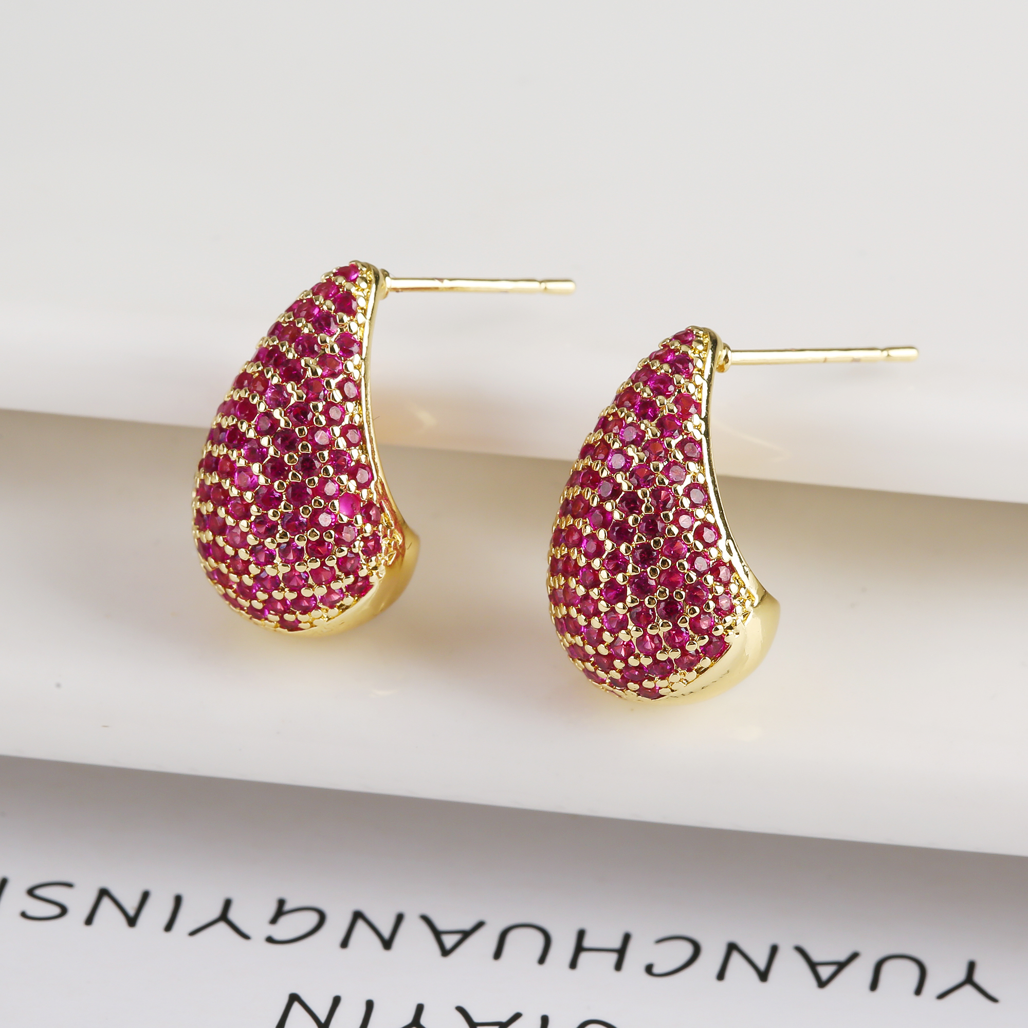 Pendientes clásicos de circonia para mujer, aretes de gota de agua a la , temperamento para mujer, joyería para y boda,