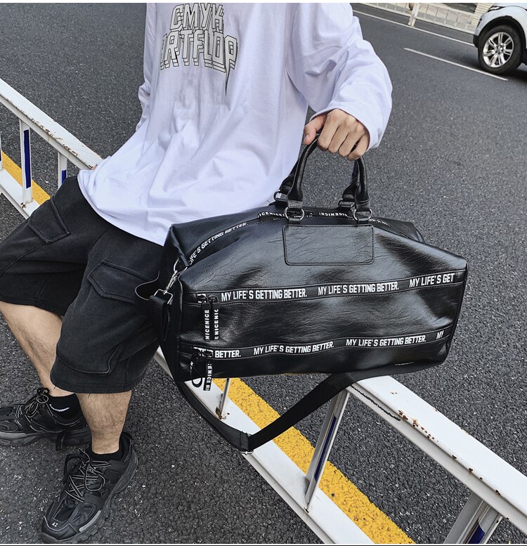 Saco de fitness saco de treinamento de esportes saco de viagem de grande capacidade de negócios femininos curto saco de viagem saco de bagagem de mão multifuncional