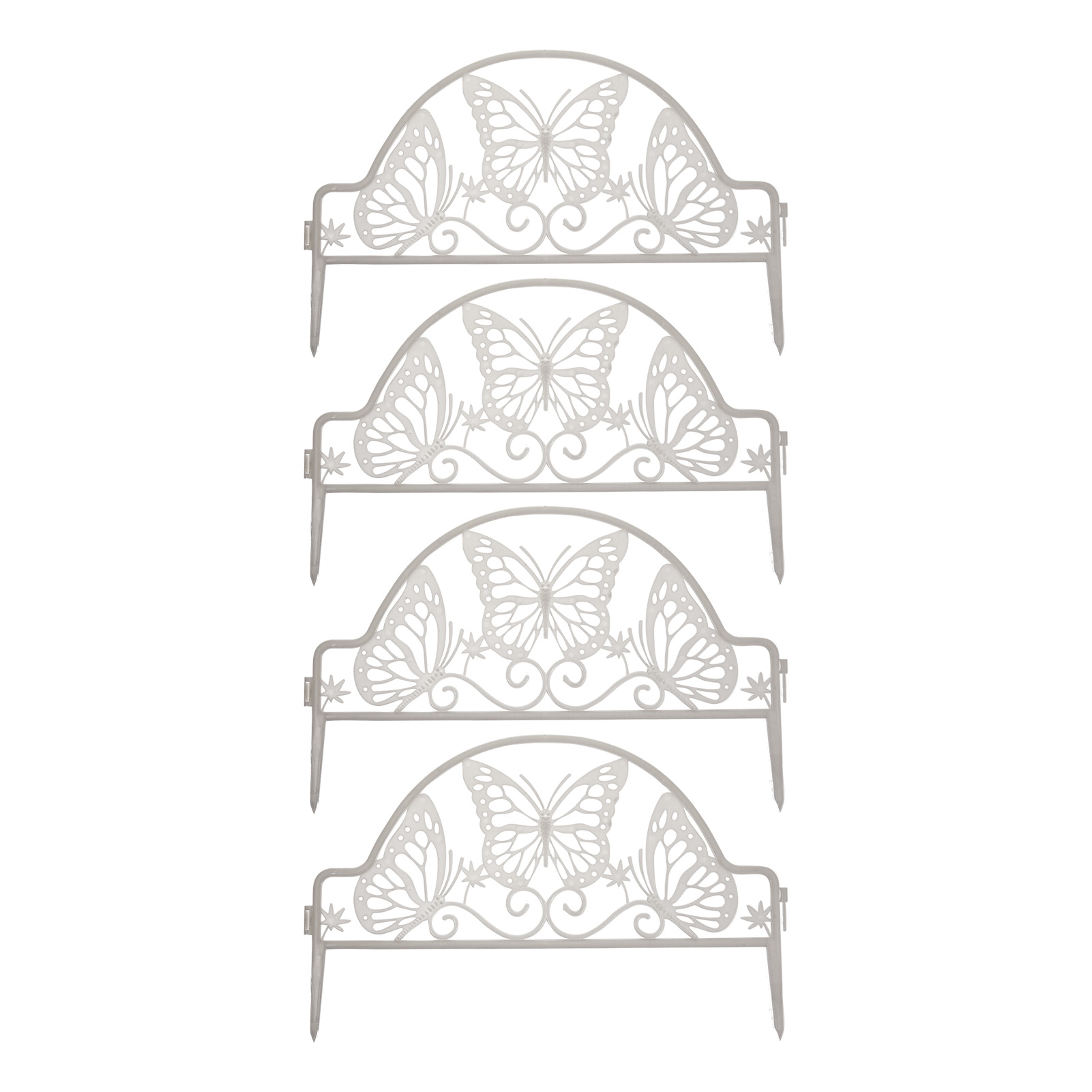 4PCS Outdoor Fence White Plastic Picket Fence Garden Border Edging Can Be Spliced And Disassembled Guardrail Wedding Decor Fence