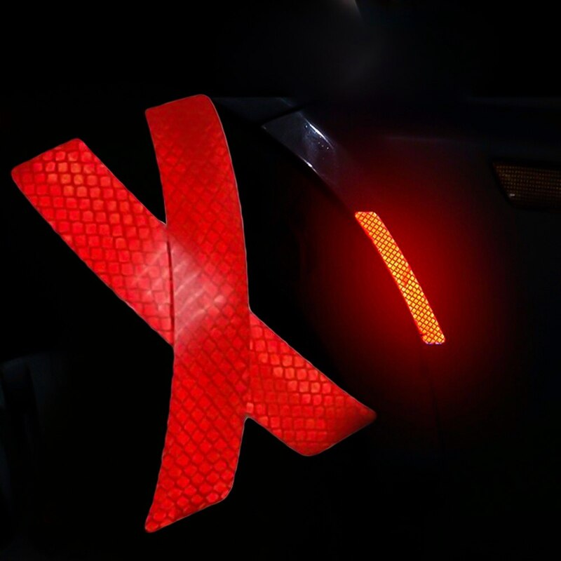 2Pcs/Lot Car Bumper Reflective Warning Strip Decal Stickers Auto Accessory Reflector Stickers Decals Car Styling
