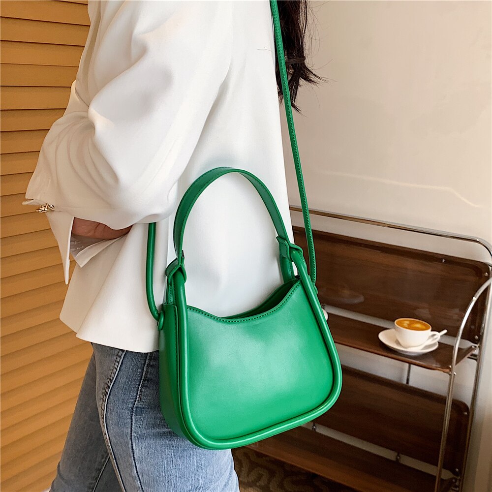 Burminsa Trendy Small Armpit Shoulder Bags For Women Brand Half Moon Crossbody Ladies Purses And Handbags Spring 2022
