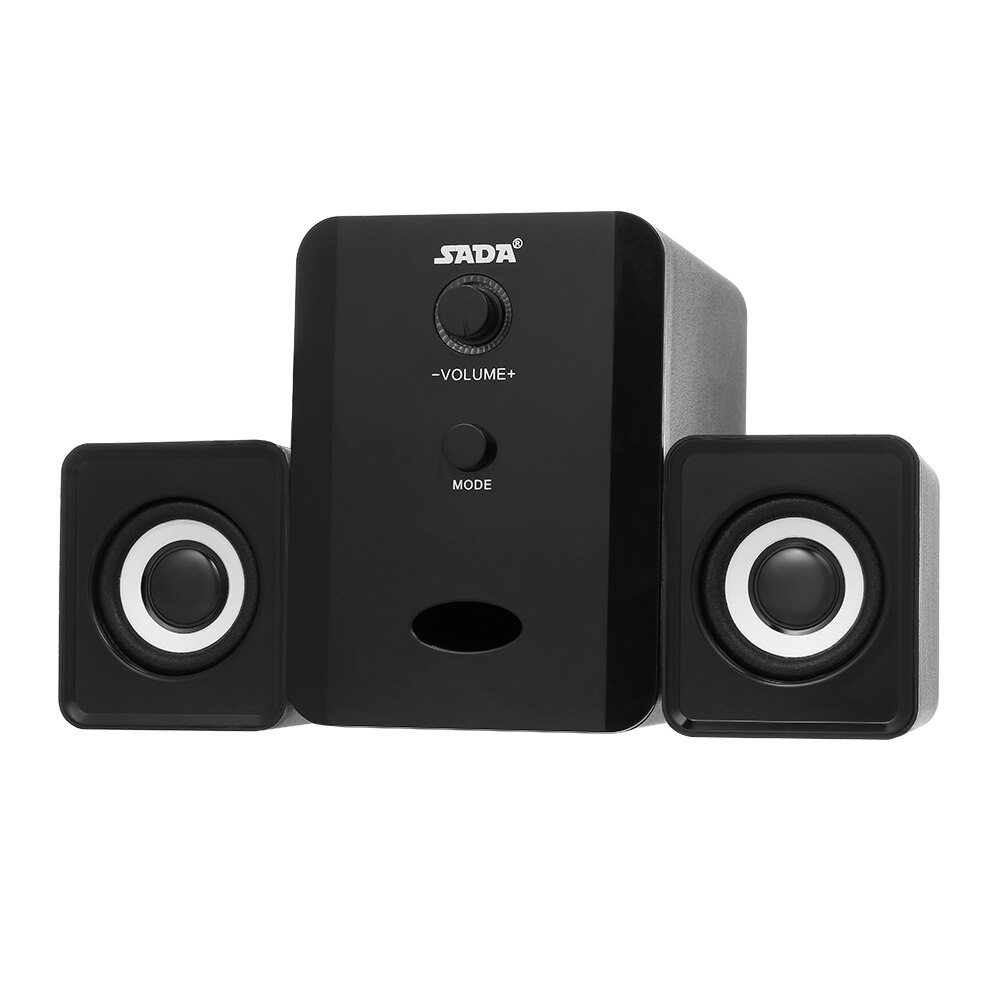 SADA D-201 USB Wired Bluetooth Speaker Set BT Computer Speakers Bass Music Player Subwoofer Sound Box For Desktop PC Smart Phone