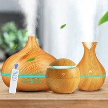 3 Stuks Stijl Led Aroma Diffuser Etherische Olie Luchtbevochtiger Aromatherapie Purifier Met Houtnerf Voor Slaapkamer Woonkamer