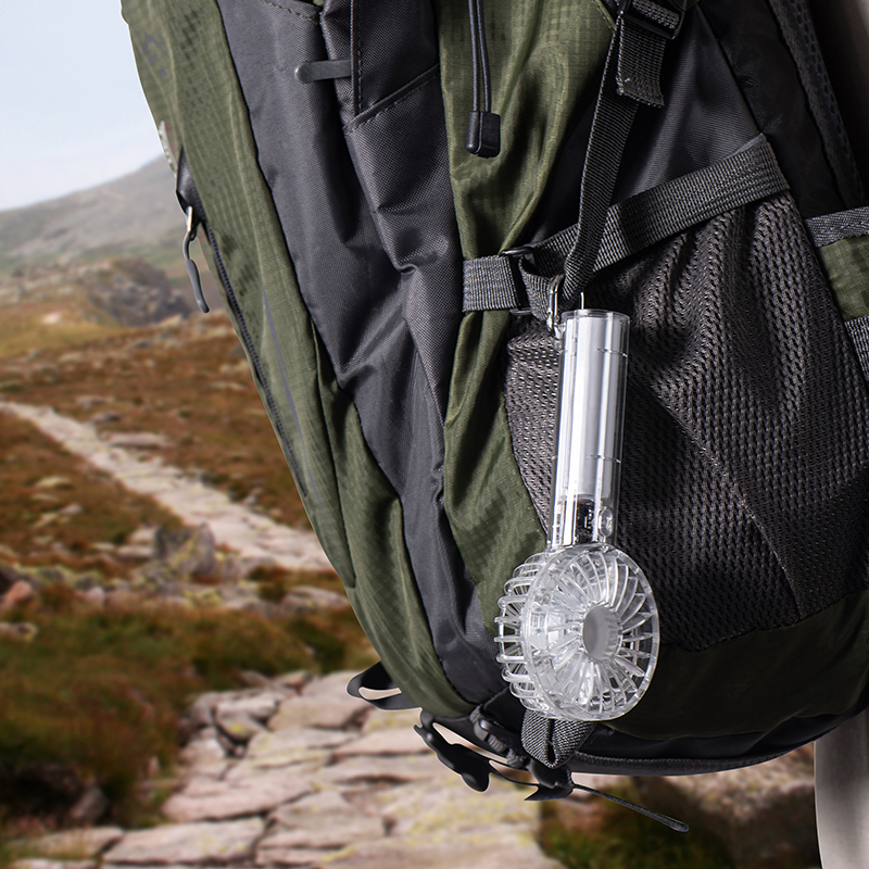 Ventilador de mano transparente de alta velocidad USB para estudiantes al aire libre recargable portátil ajustable fuerte energía eólica prácticos ventiladores pequeños