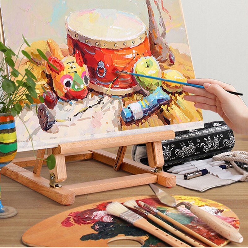 Desktop Easel Art Student's Drawing Board 4k Easel Folding Portable Beginner Watercolor Oil Painting Wooden Easel Sketch