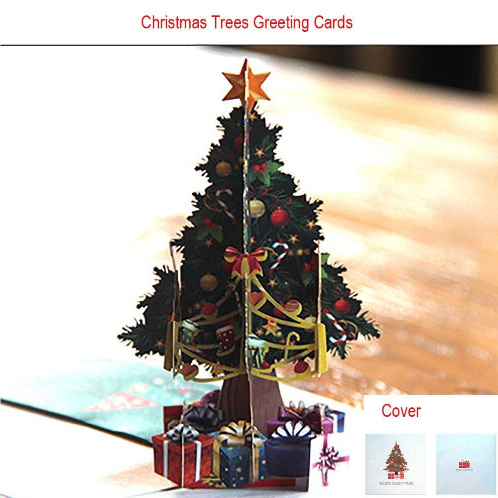 3d Pop Up Christmas Card Decorations Christmas Tree Greetings Card For Xmas Year Cards Handmade #50g