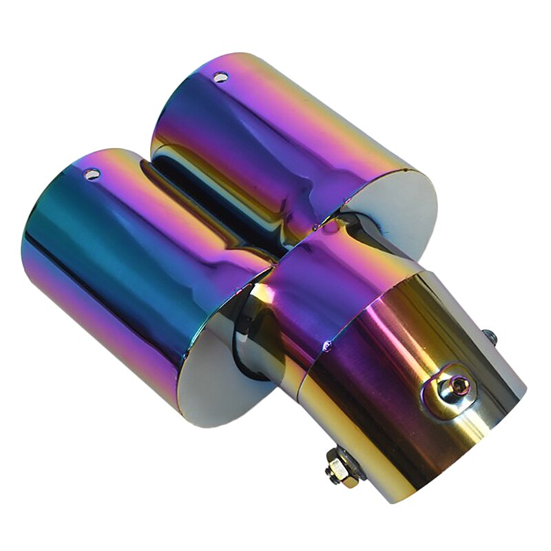 OXILAM Stainless Steel Dual Exhaust Tip – 2.5" Inlet/Outlet, 6.5" Long, Burnt Blue Finish – Universal