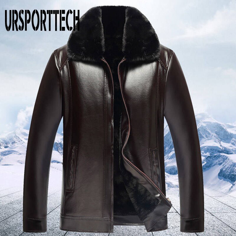 nouvelle cuir synthétique polyuréthane pour hommes veste hommes vêtements thermique survêtement hiver fourrure mâle Plus velours veste grande taille 4XL