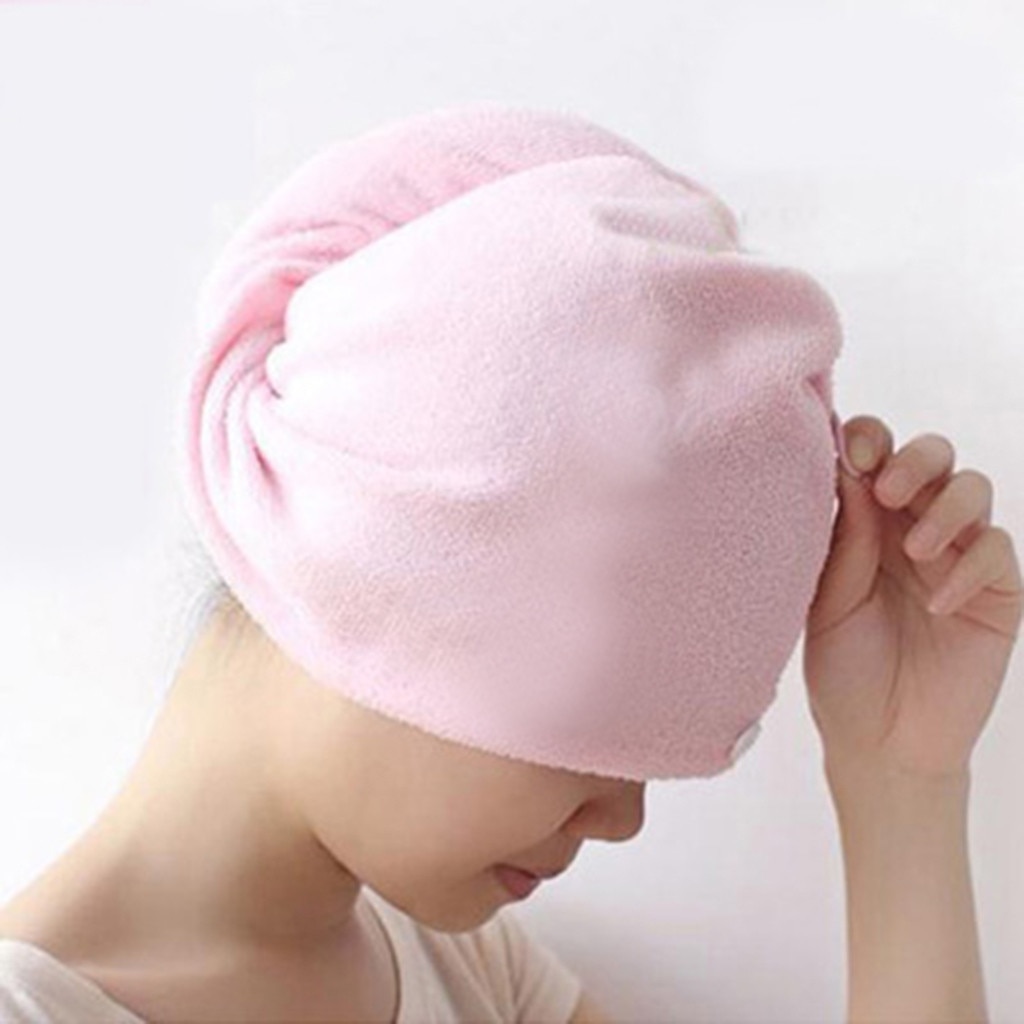 Large Women's Quick Super- Absorbent Dry Magic Hair Towel Microfiber Hair Wrap Bath Towel Cap Hat @B