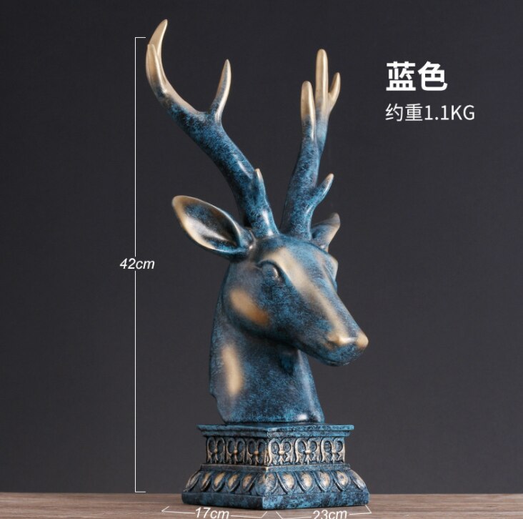 Deer head lucky deer study office table decoration room cabinet decoration bucket cabinet porch table display