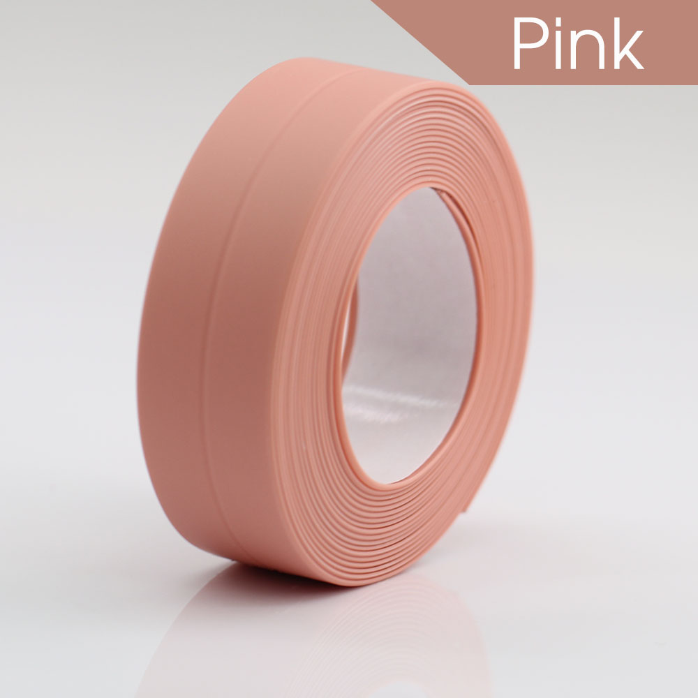 PVC Waterproof Mildew-Proof Self-Adhesives Tape for Home Bathroom Wall Sticker Toilet Sink Edge Tape Sealing Caulk Glues Strip: Red / 2mm / 5m