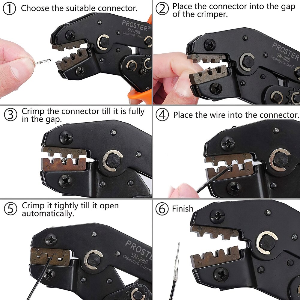 1550Pcs + SN-28B Dupont Krimptang Tang Bedrade Terminal Connector Huls Crimper Wire Hand Tool Set Terminals Clamp Kit gereedschap