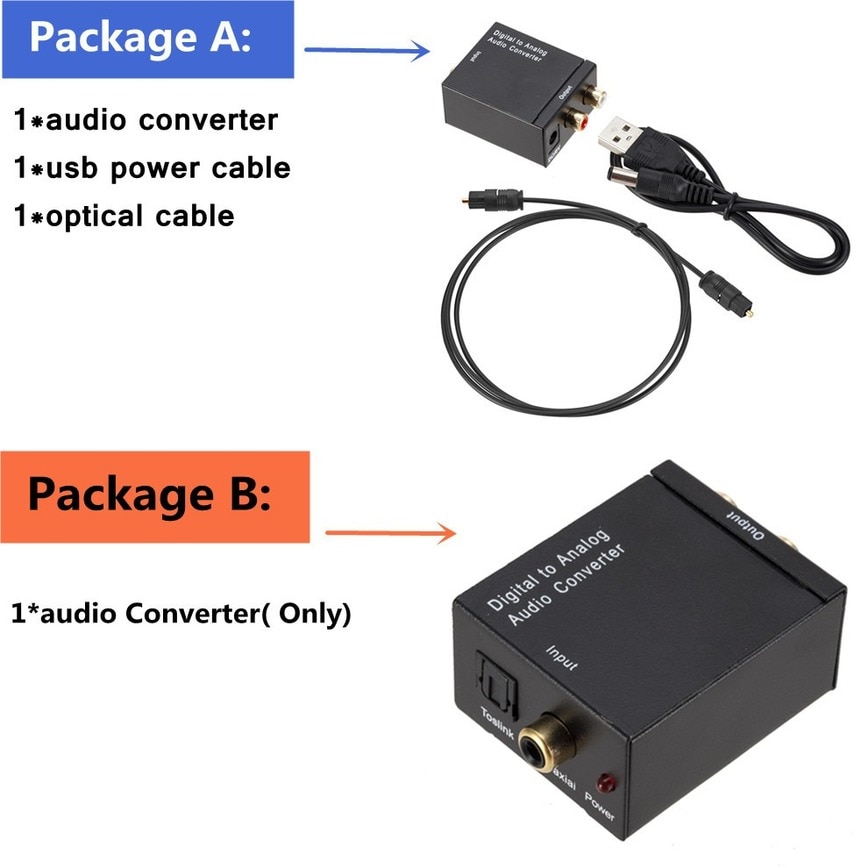 Digitaal Naar Analoog Audio Converter Digitale Optische Coax Coax Toslink Naar Analoog Rca L/R Audio Converter Adapter Versterker