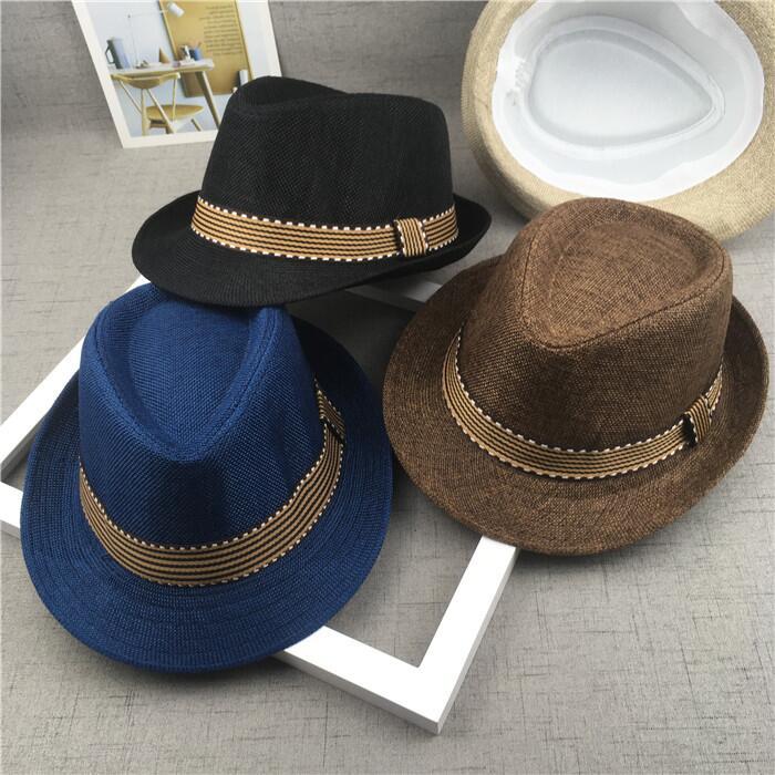 Stråhætte babyhatte børn jazz kasket spandhat solhætte sommerhat til piger drenge panama hat fotografering rekvisitter 50-54