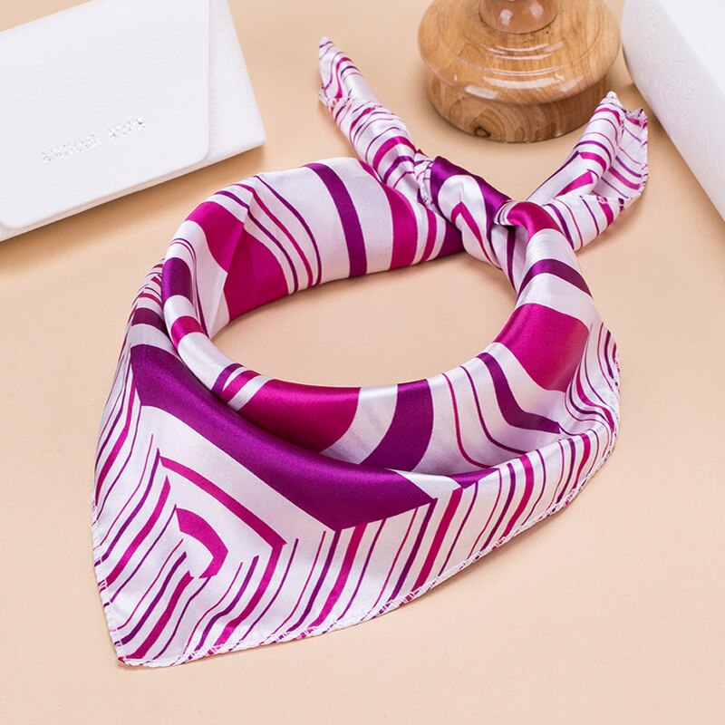 Square Women Girl Flight Attendants Hotel Waiter Business Imitate Silk Scarf printing Korean style 50*50cm