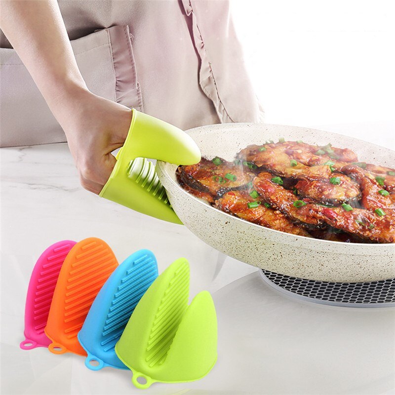 1PC Silicone Anti-scalding Oven Gloves Mitts Potholder Kitchen BBQ Gloves Tray Pot Dish Bowl Holder Oven Handschoen Hand Clip
