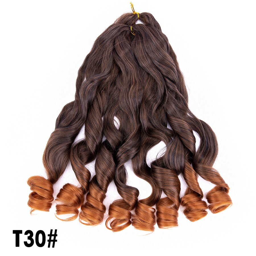 Synthetic Water Wave Braid Crochet Hair Extensions Afro Curly Tress Loose Wave Braiding Hair Bundles Braids Blonde Free Tress: T30