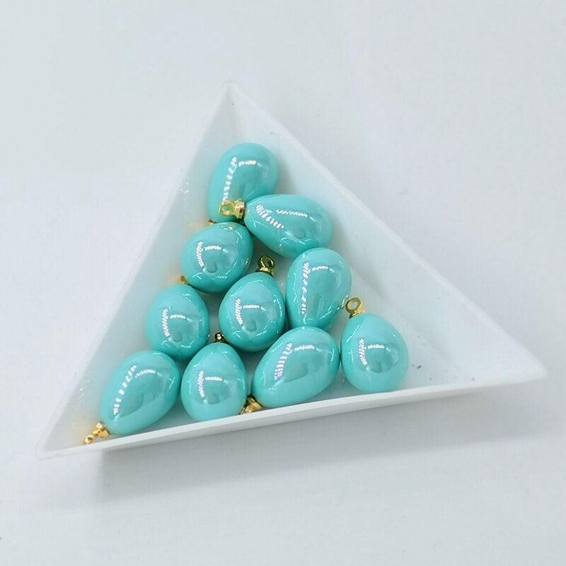 10Pcs Gold Charms Water Parel Hangers Voor Sieraden Maken Diy Oorbellen Accessoires: Blue
