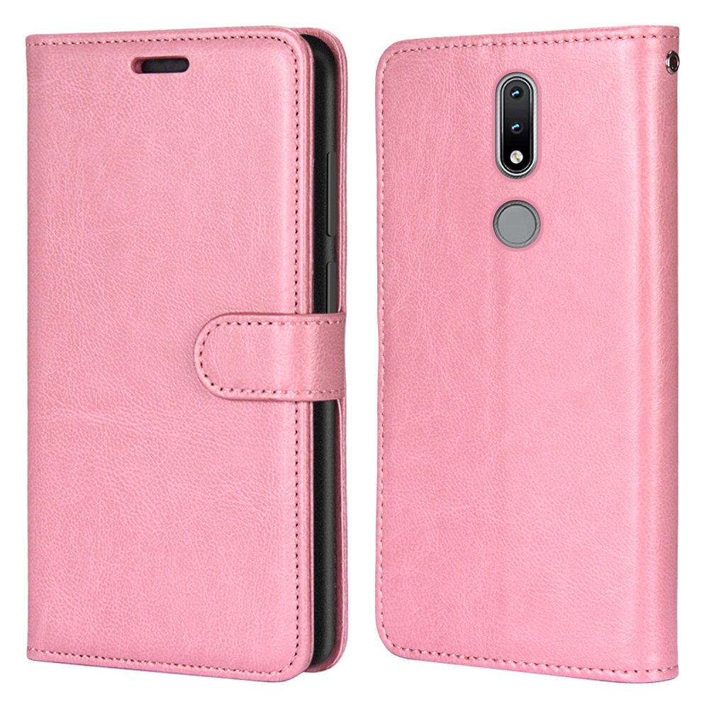 Per Nokia 2.4 custodia portafoglio tinta unita Flip PU pelle Funda per Nokia 2.4 Nokia2.4 TA-1277 TA-1275 TA-1274 TA-1270 Cover Coque Capa