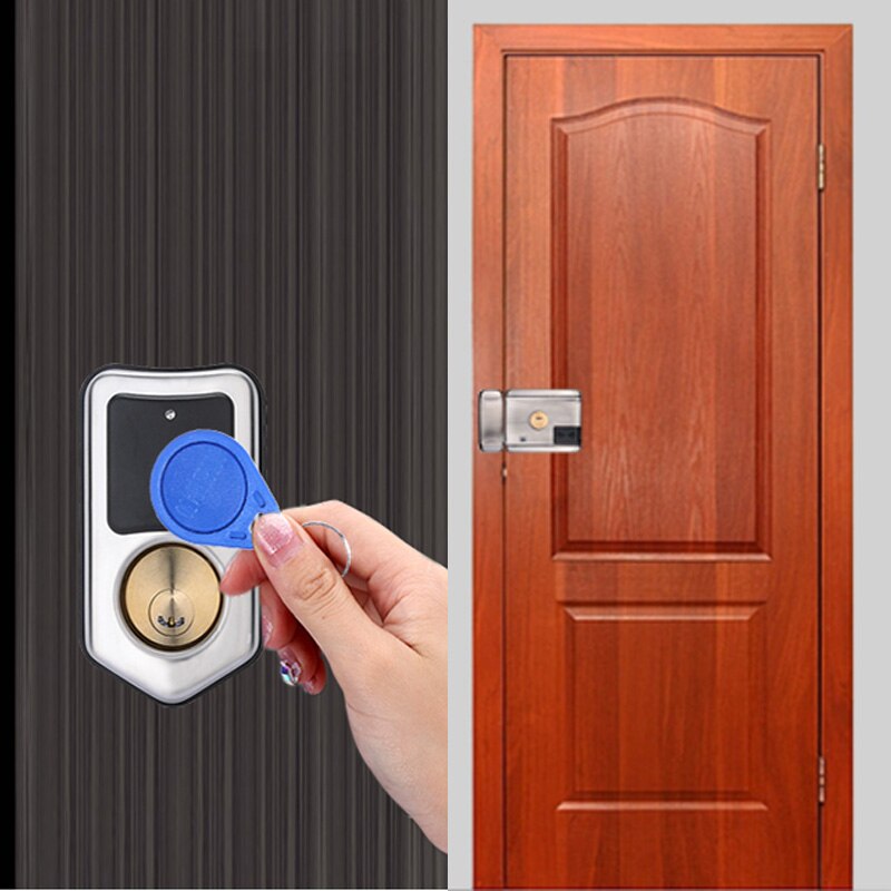 Electronic RFID door lock / smart electric lock electromagnetic induction door IC safety door electric lock (can use battery)