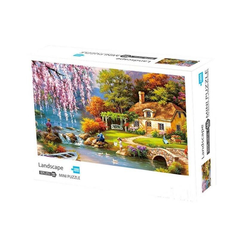 Jigsaw 1000 Pieces Puzzles Idylic Landscape Self-assembling Puzzles Home Decoration Jigsaw Puzzles Decompression Toy For Adults
