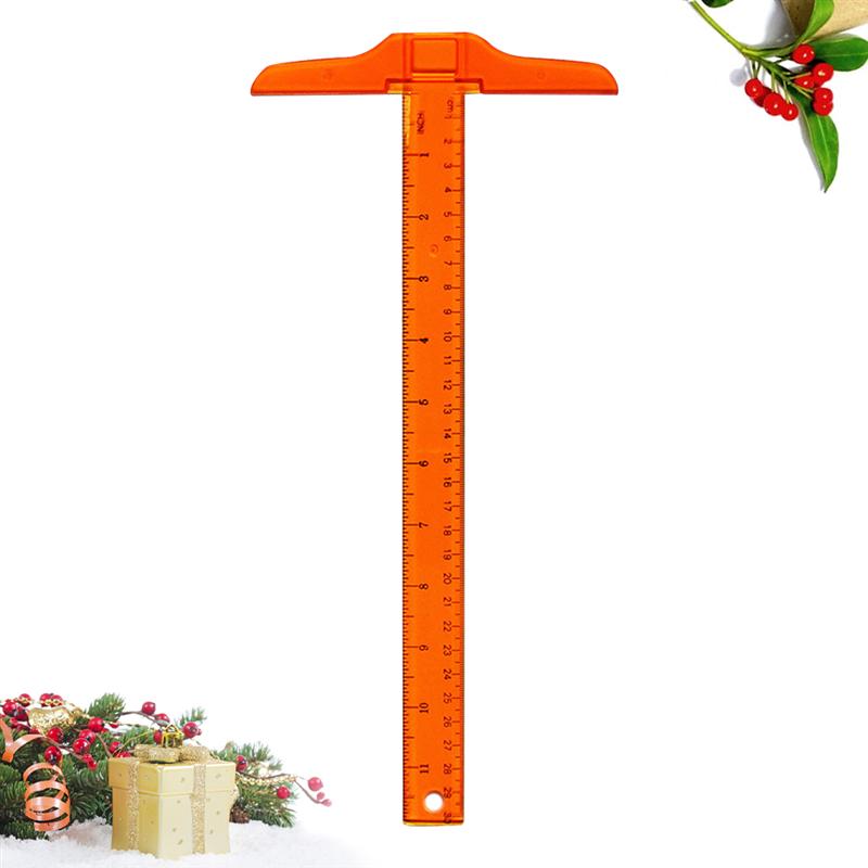 2 kpl 30cm t-neliön kaksipuolinen asteikko t-muotoinen viivain muovinen mittaustyökalu piirtämiseen ja yleiseen taittotyöskentelyyn - tuuma/cm