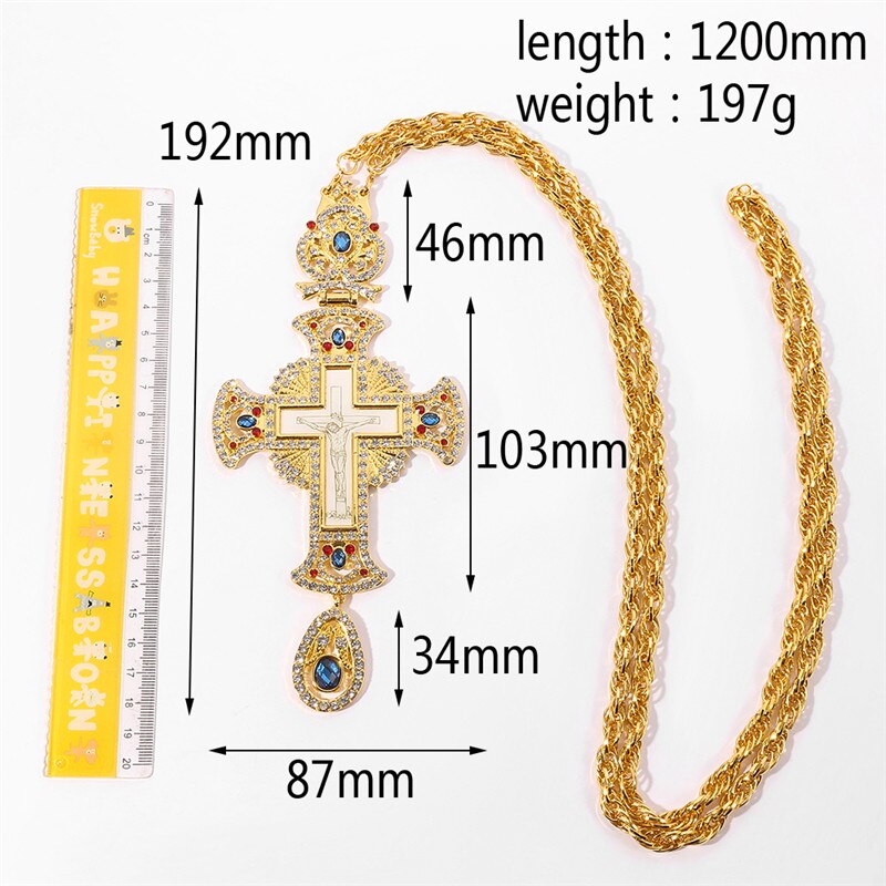 Orthodoxe Borstvinnen Katholieke Kruisbeeld Jezus Maagd Maria Cross Hanger Ketting Religieuze Badge Sieraden Pastor Gebed Items