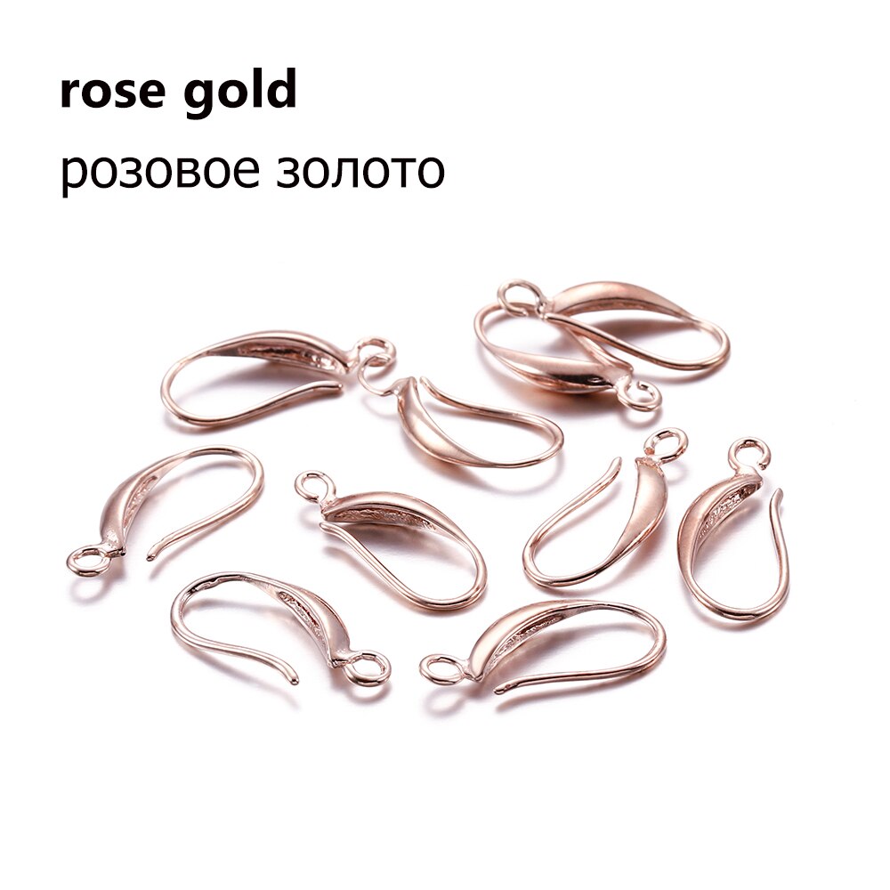 12 stk 17 x 8mm kobber rose måke franske øreringskroker øreklemmer innstillinger øreledninger til diy smykker gjør funn tilbehør: rose måke