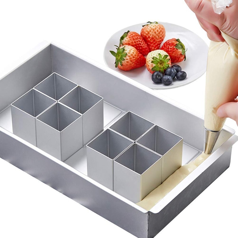 Aluminiumlegering rektangulär kakform bakplåt bokstavsnummer kakform bakform justerbar form choklad bageri bak