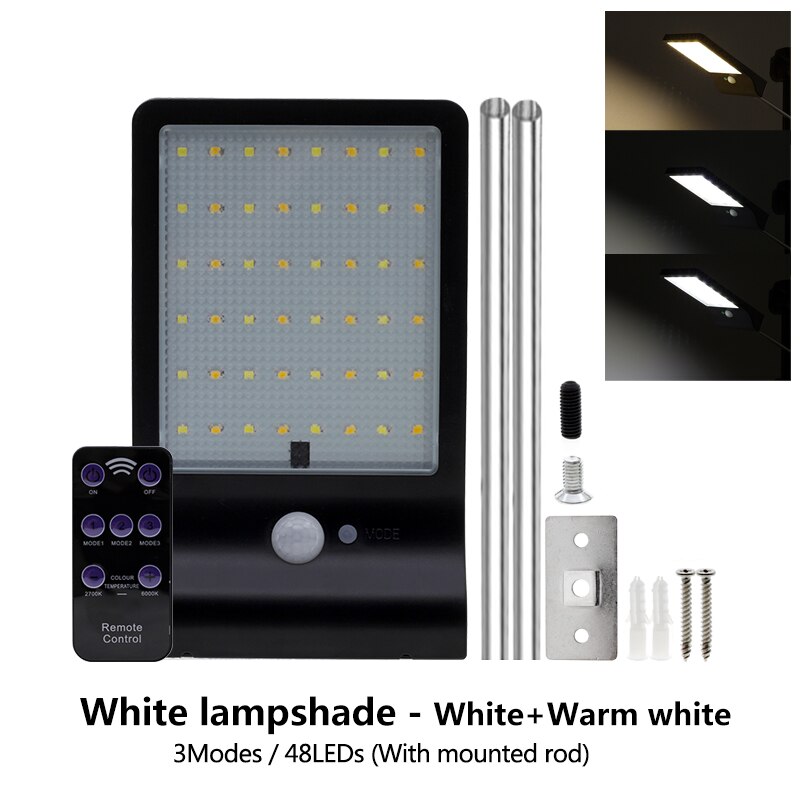 LED Zonne-straat Licht Outdoor Waterdichte Verlichting Voor Garden Wall PIR Bewegingssensor Afstandsbediening Energiebesparende Straat Lampen: Type 4