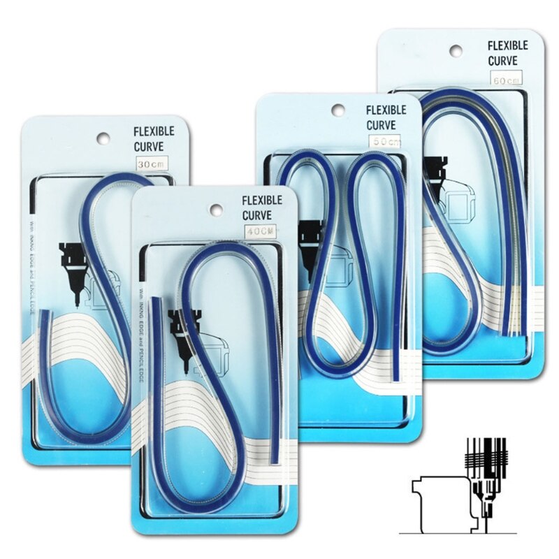 Bendable Curved Ruler Plastic Flexible Curve Ruler Easy to Read for Engineering Drawing Tailor Sewing Draphics