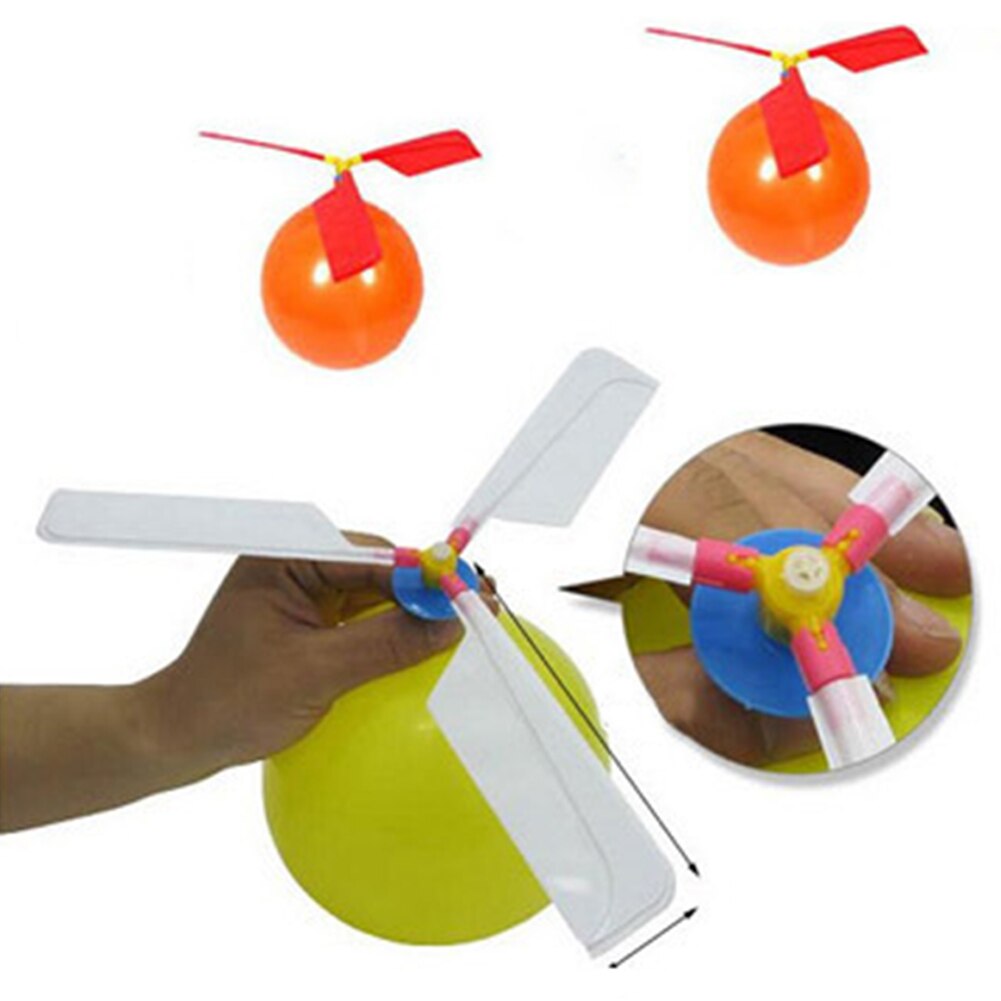 Manual Educational Funny Plastic Assemble Flying Easy Install Kids Whistle Balloon Helicopter