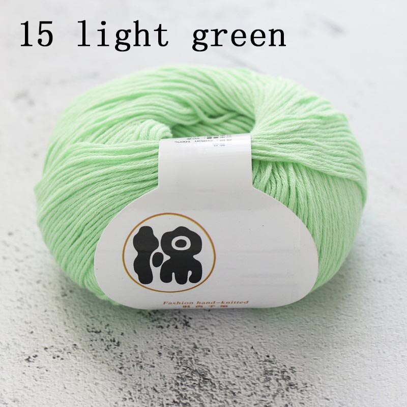 Multi Purpose 8 Strands 100% Cotton DIY Hand-knitted Colorful Crochet Knitted Yarn Home Sewing Supplies Anti-pilling 50g/Ball: 15 cyan