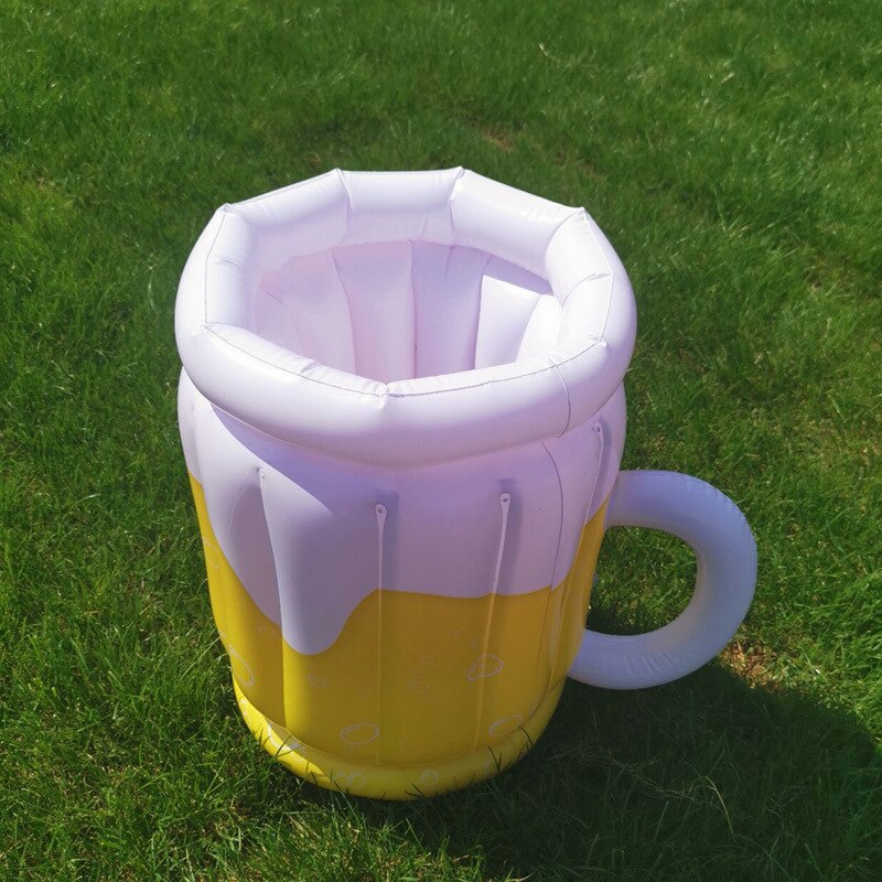 Inflatable Beer Ice Bucket PVC Beer Cooler Bucket Summer Pool Party Swimming Pool Drink Floats Bottle Beach Water Fun Toys