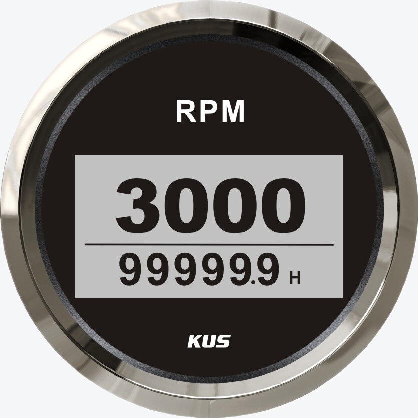 KUS wodoodporny obrotomierz morski samochód ciężarowy tachometr łodzi 0-3000 0-4000 0-6000 0-8000RPM z licznik godzin 85mm 12V 24V