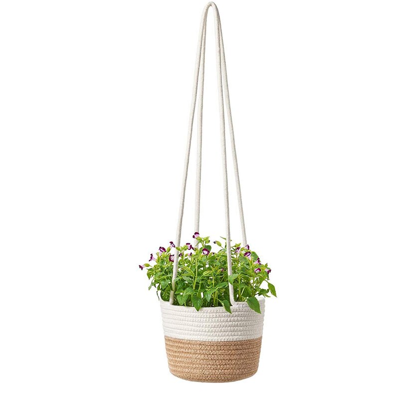 Handmade Macrame Plant Hanger Flower Pot For Wall Decor Courtyard Garden Hanging Planter Basket Wall Decorations: 01
