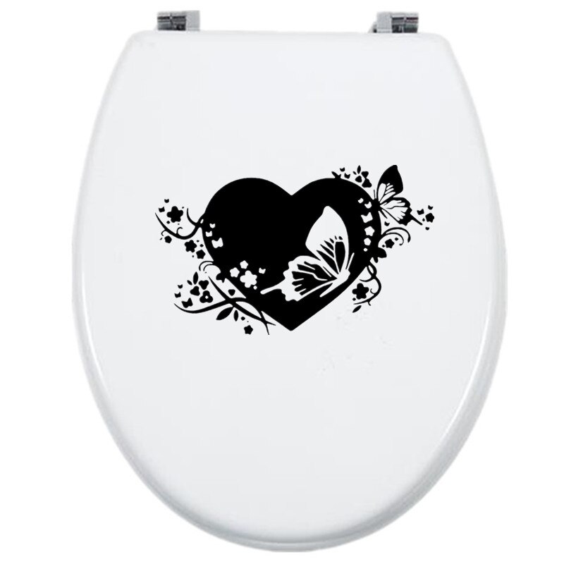 Pegatinas de inodoro mariposa corazón una pieza extraíble impermeable pintura pegatina de PVC de vinilo decoración del hogar para la decoración de la pared del coche WC
