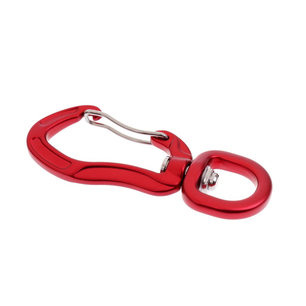 Aluminium 400KG Swivel Carabiner Hanging Connector Rock Climbing Camping Eye Snap Hook Red for Outdoor Safety Camping Equipment