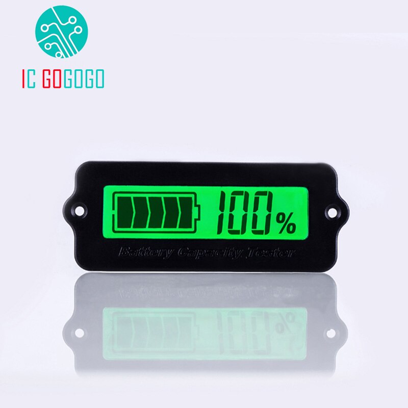 12V 24V 36V 48V Green LY6W Lead Acid Battery Capacity Indicator LCD Digital Display Meter LiPo lifePo4 Remaining Power Monitor